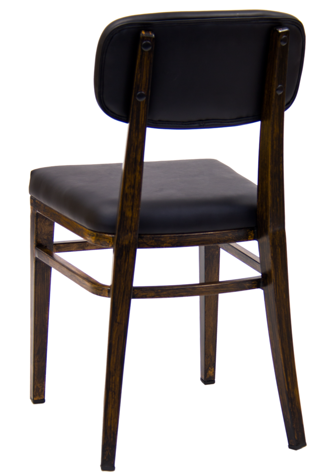 Ratliff Upholstered Vintage Black Metal Frame Restaurant Dining Chair