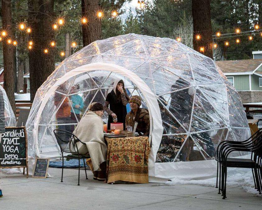 Safe Pod Patio Igloo 6 Person 4M Geodesic Dome Tent Circular Entrance