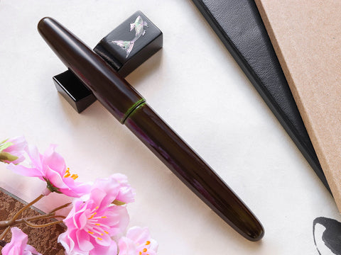 Wancher True Urushi Fountain Pen Heki Tamenuri ワンチャー万年筆誠漆・壁溜塗