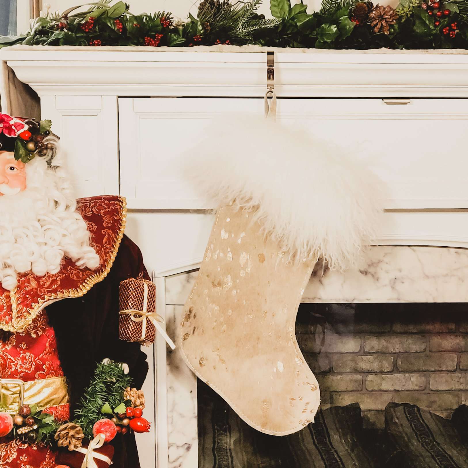 Faux Cowhide Christmas Stockings
