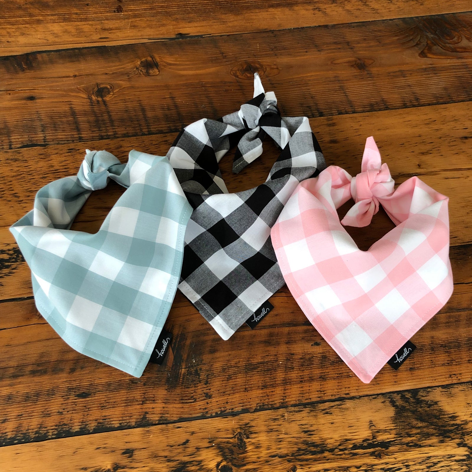 gingham dog bandana