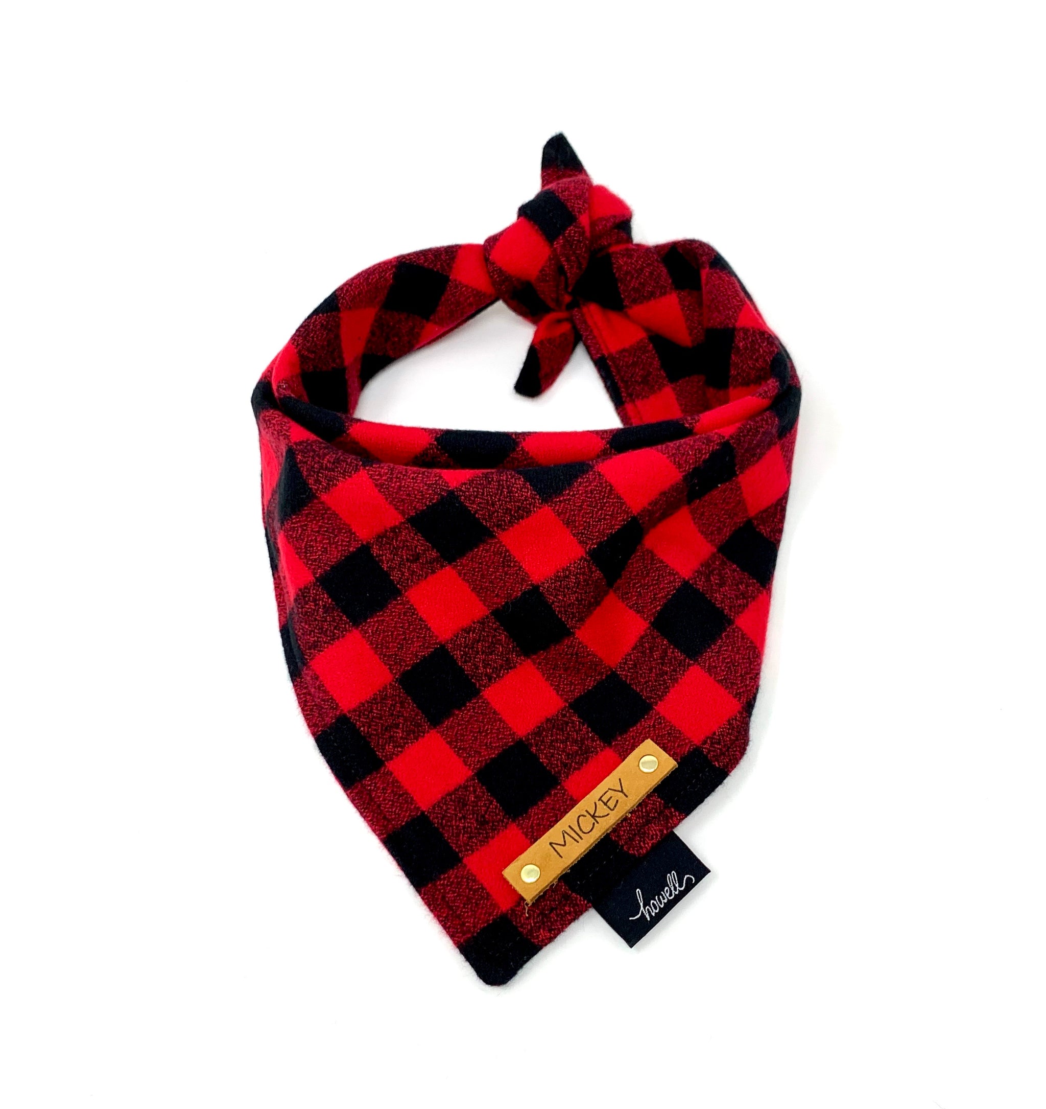 buffalo plaid dog scarf