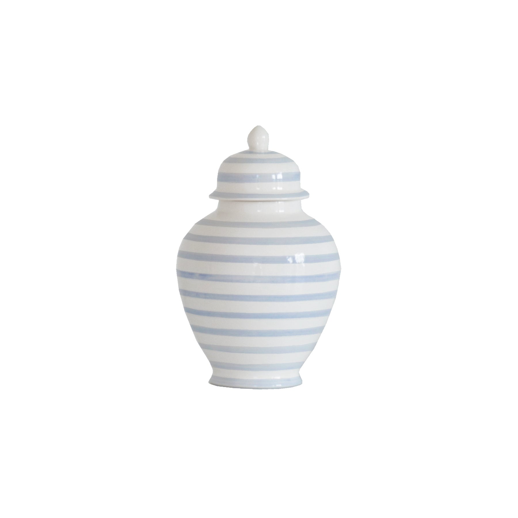 Painterly Striped Ginger Jars in Blue for Lo Home x Lemon Stripes