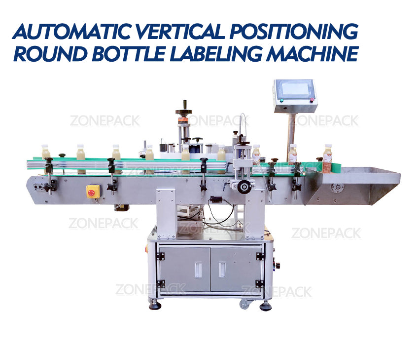 ZONEPACK XL-T822 Автоматическая этикетировочная машина для круглых поверхностей Аппликатор этикеток для пищевых красок Бутылка Вертикальная этикетировочная машина