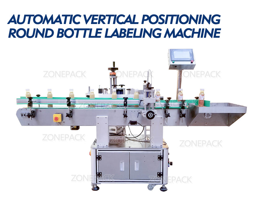 ZONEPACK XL-T822 Automatic Round Surface Labeling Machine Label Applicator Food Paint Can Bottle Vertical Rolling Sticker Labeler