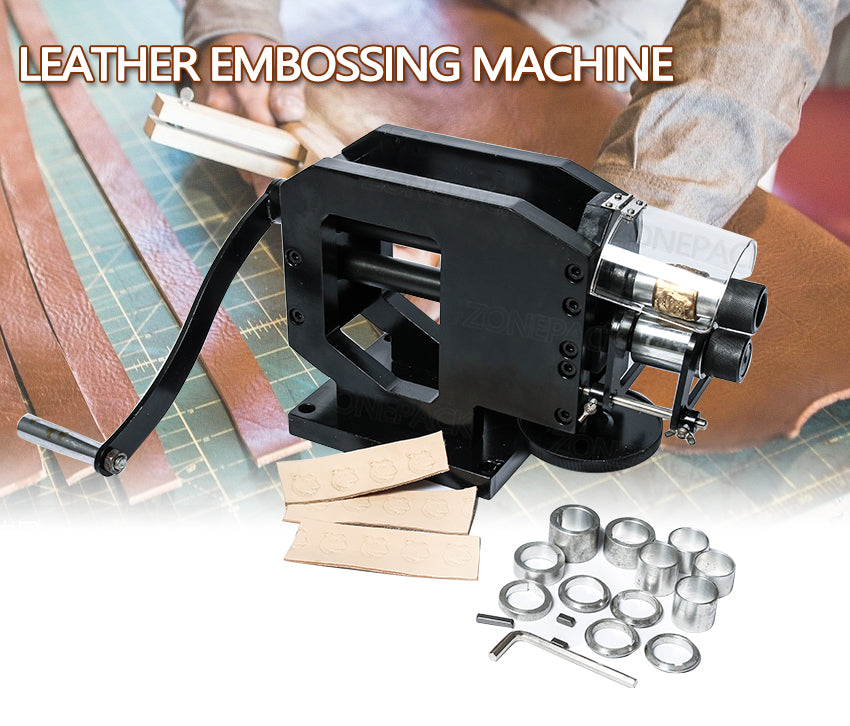 ZONESUN Leather Stamping Machine Cold Pressing Machine Embossing Repeating  Pattern For Leather Belt Guitar Straps Logo Embosser