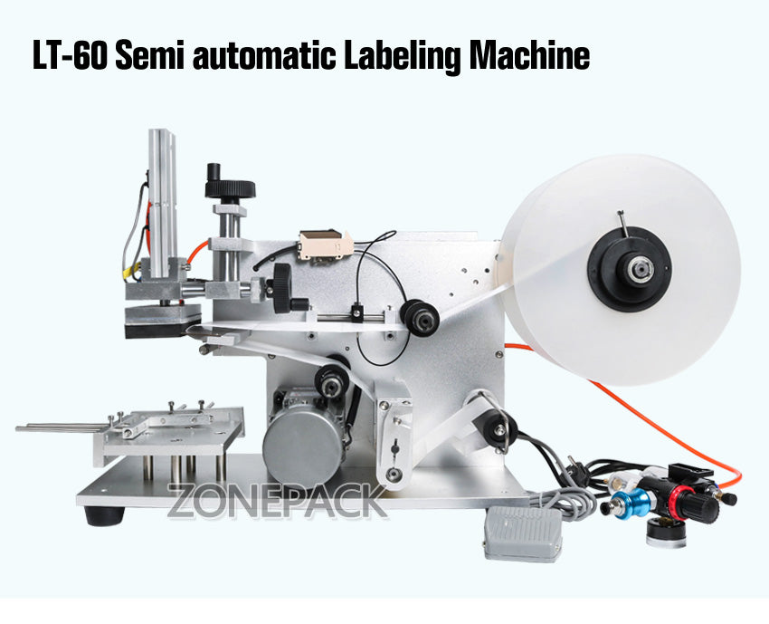 LT-60 Semi Automatic Flat Bottle Square Bottle Labeling Machine