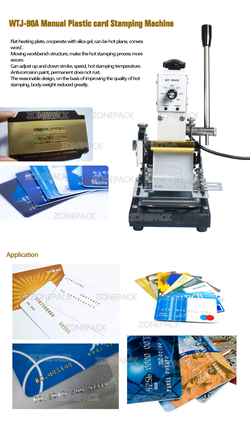 ZONEPACK Hot Stamping Machine For PVC Card Member Club Hot Foil Stamping Bronzing Machine