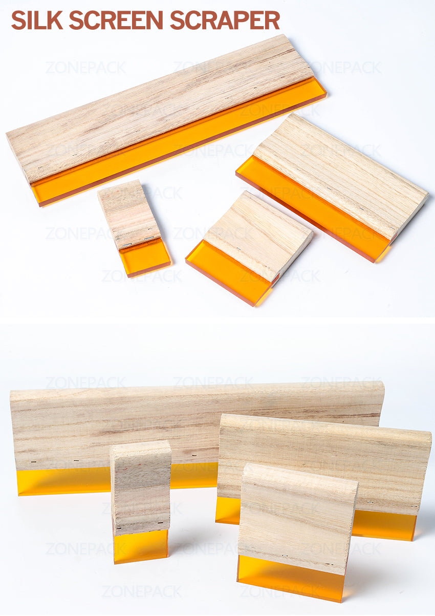 ZONEPACK Silk Screen Printing Squeegee Board Wearproof Wood Rubber Ink Scraper Blade Scratch Board Tool For Print Glass T-shirt