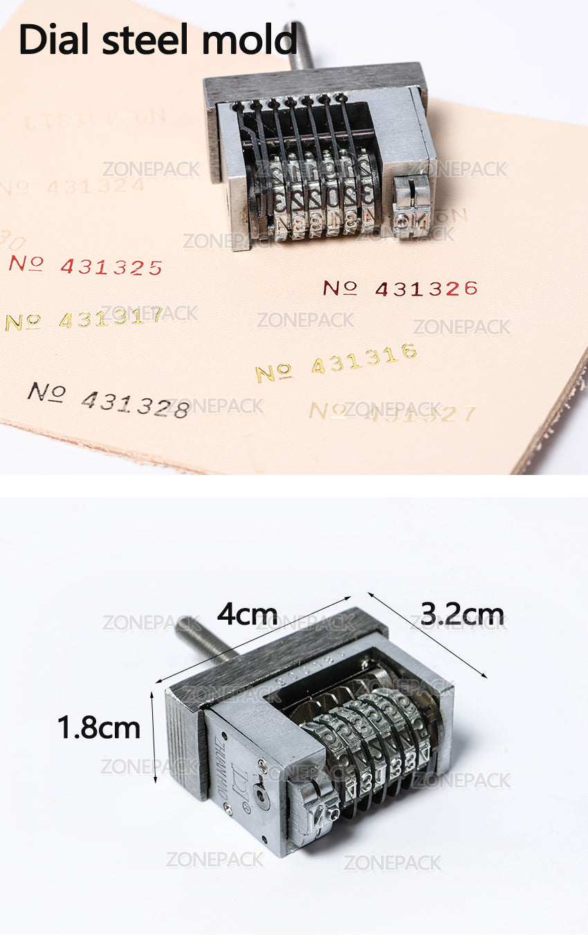 ZONEPACK Manual Hot Stamping Printer Accessory Thermal Ribbon Dialing Coding Tool Parts Production Number Coupon Print