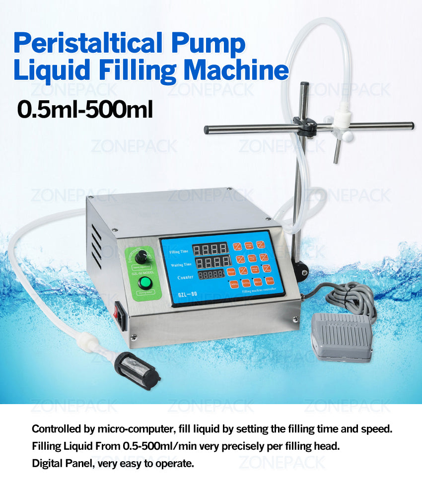 ZONESUN 0.5-650ml Peristaltic Pump Bottle Water Liquid Filling Machine