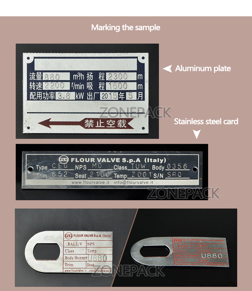 ZONESUN Manual Sheet Embosser Metal Stainless Steel Stamping Printer