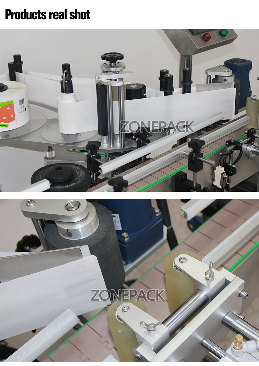 ZONEPACK Automatic Tube Round Wine Can Jar Water Milk Bottle Sticker Roll Labeling Machine For Factory