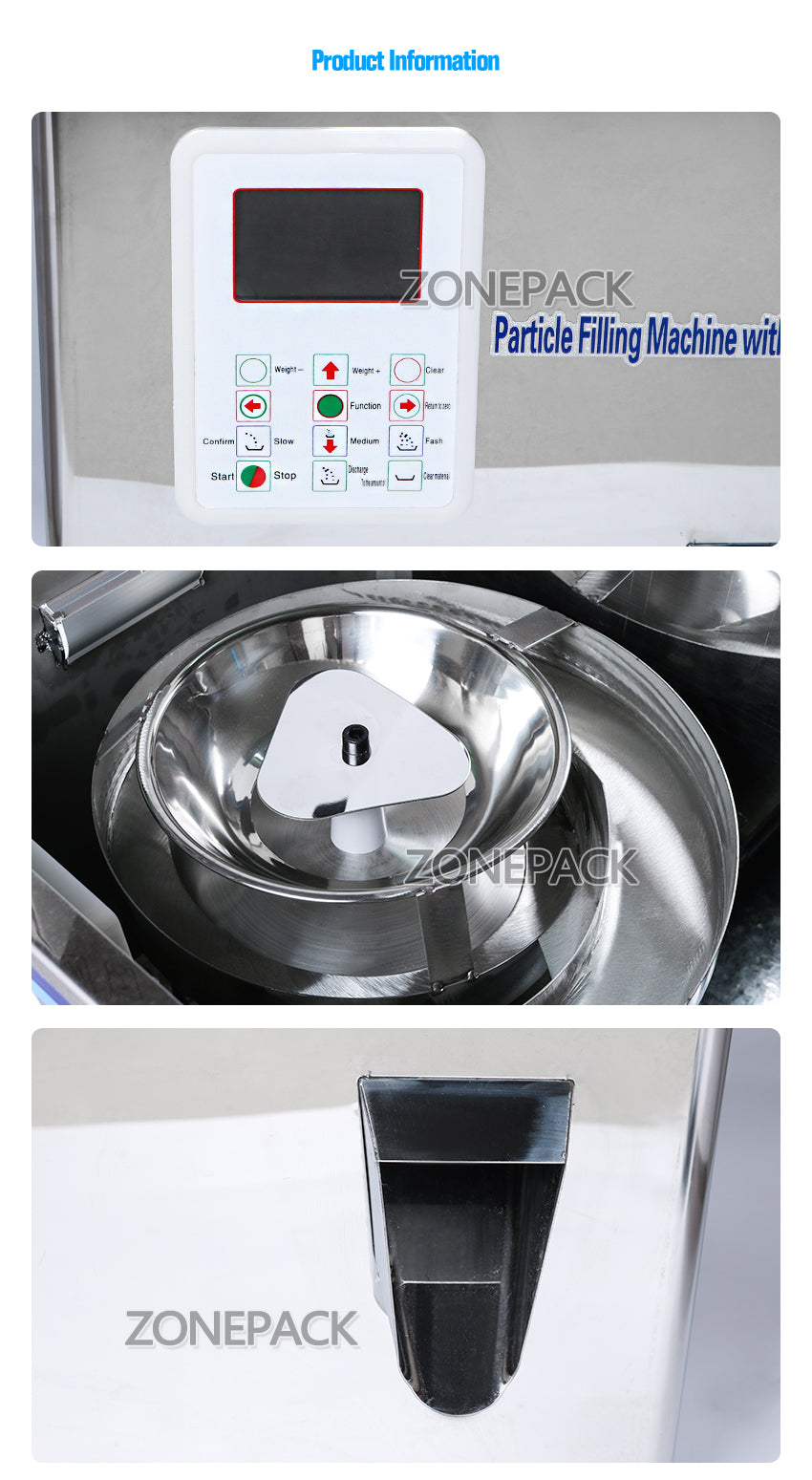 ZONEPACK Tea Filling Machine 1-32g Filling Range Automatic Weighing Machine Powder Filler