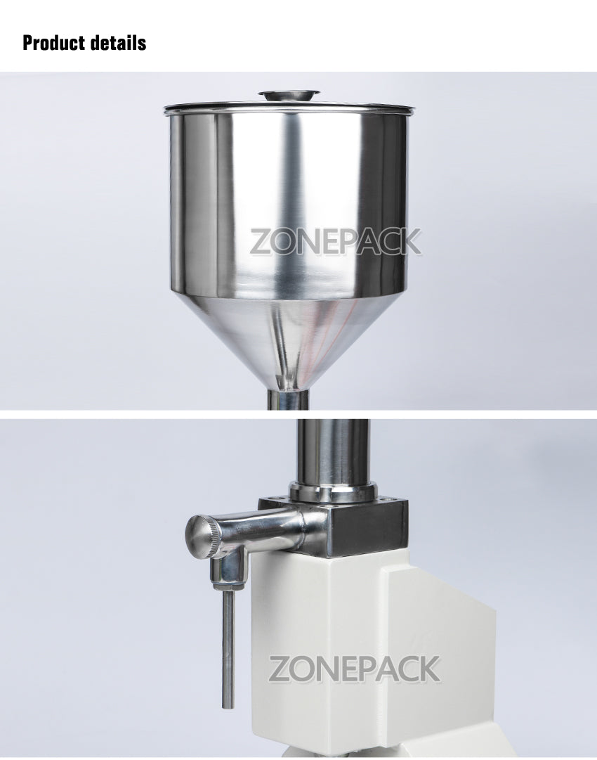 ZONEPACK Pneumatic A02 NEW Ручная разливочная машина (5 ~ 50 мл) для машины для розлива крема, шампуня, косметической жидкости 