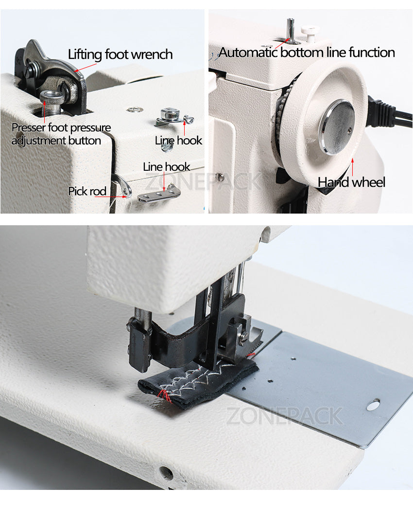 ZONEPACK 106-RP Household Sewing Machine Fur Leather Fell Clothes Thick Sewing Tool Thick Fabric Material Reverse ZIG ZAG Stitch