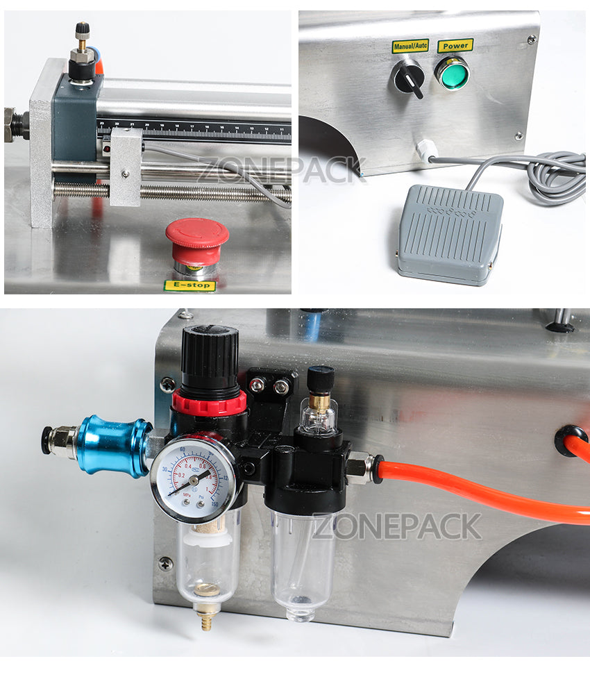 ZS-YT1 Pneumatic Piston Liquid Filler Shampoo Gel Water Wine Vinegar Coffee Oil Filling Machine