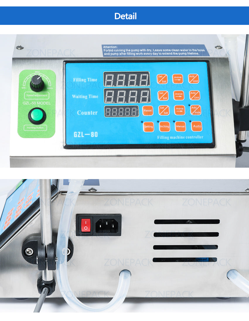 ZONEPACK Diaphragm Pump Semi-automatic Digital Control Filling machine