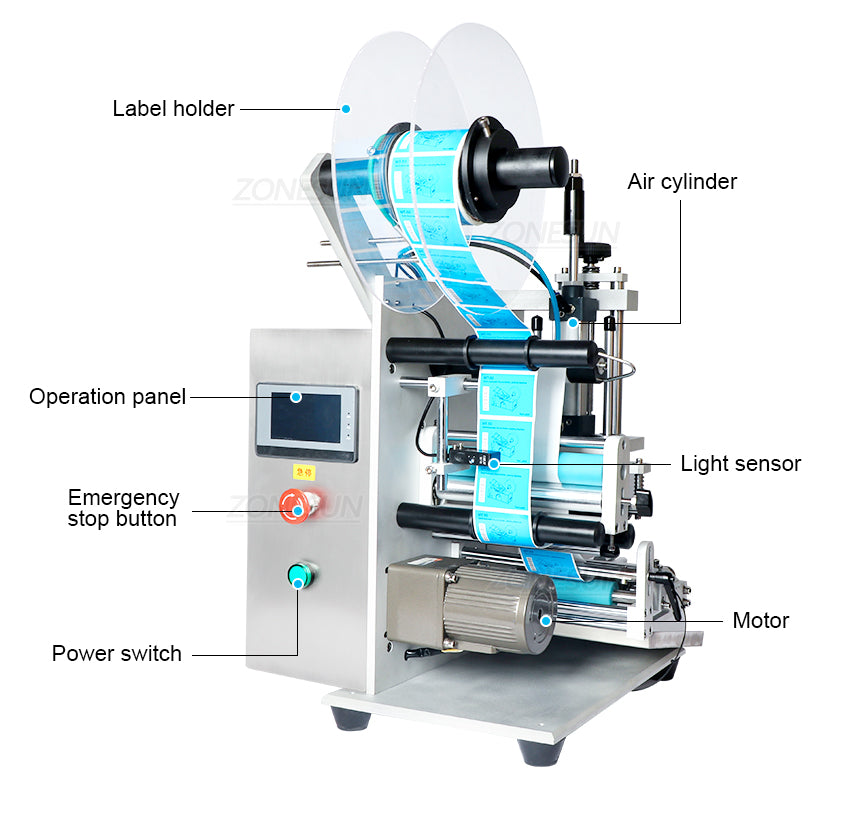 ZONESUN ZS-TB100S2 Semi Automatic Desktop Round Bottle Labeling Machine