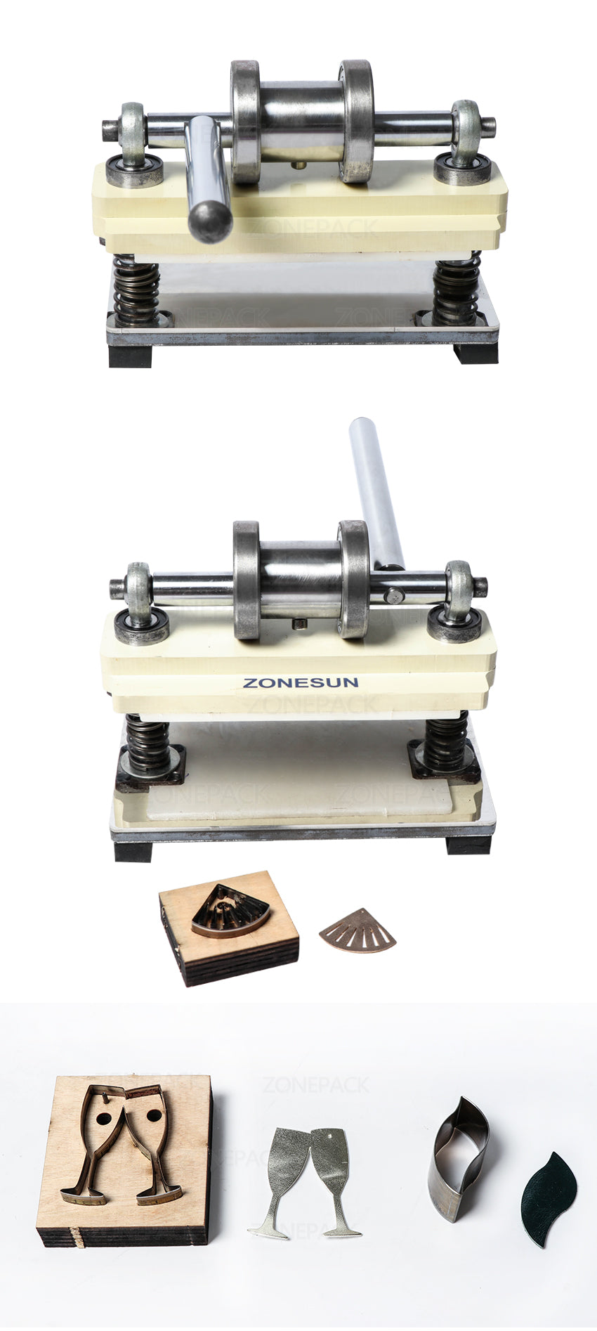 ZONEPACK Manual Leather Die Cutting Machine Handmade Earring Die Cuts Pressing Machine For Punching Clicker Die Steel Rule Die