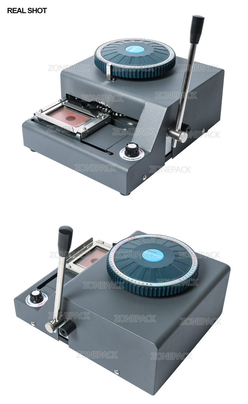 Intbuying 71 Characters Convex Manual Pvc/vip ID Credit Card Embosser Stamping Machine, Size: Large, Silver