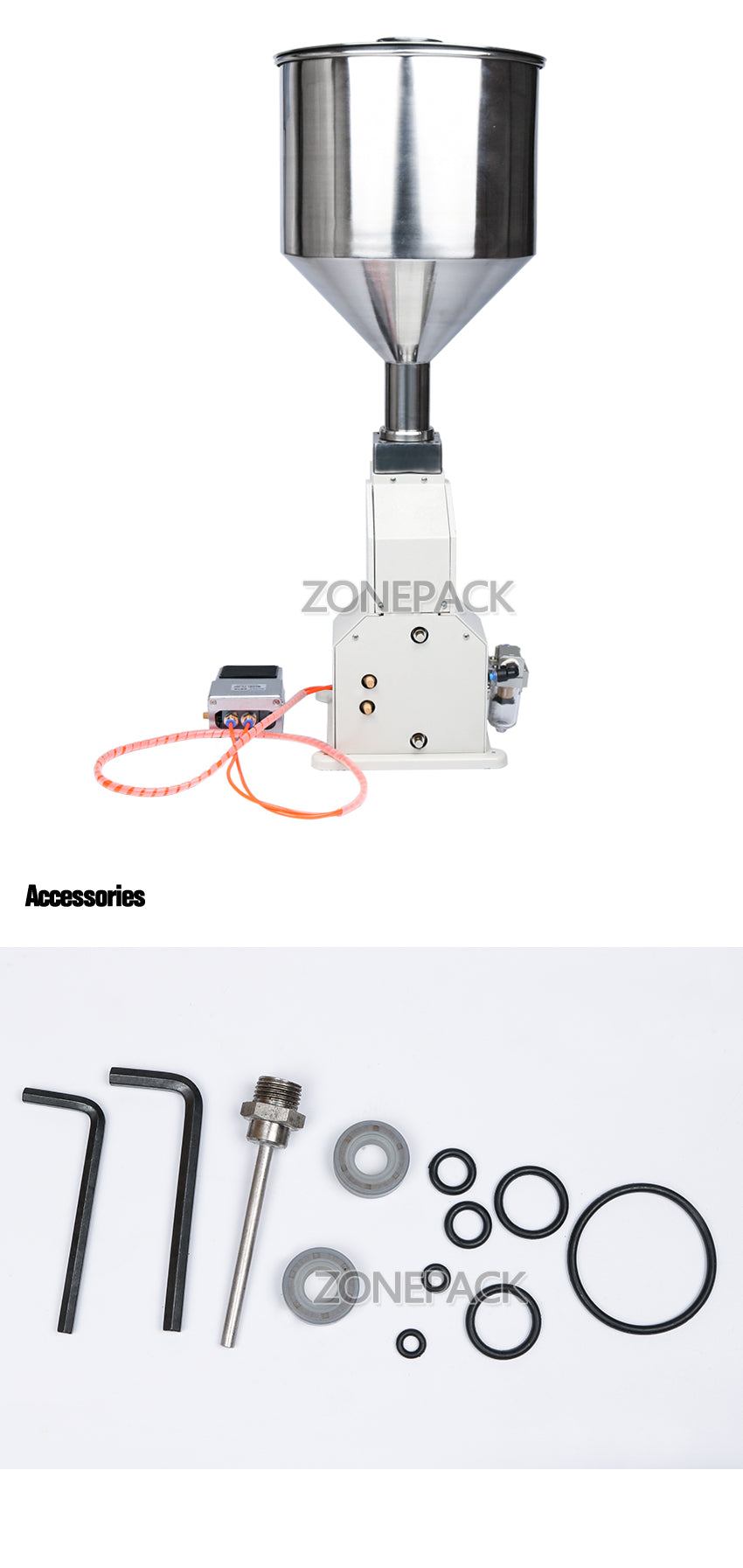 ZONEPACK Pneumatic A02 NEW Ручная разливочная машина (5 ~ 50 мл) для машины для розлива крема, шампуня, косметической жидкости 