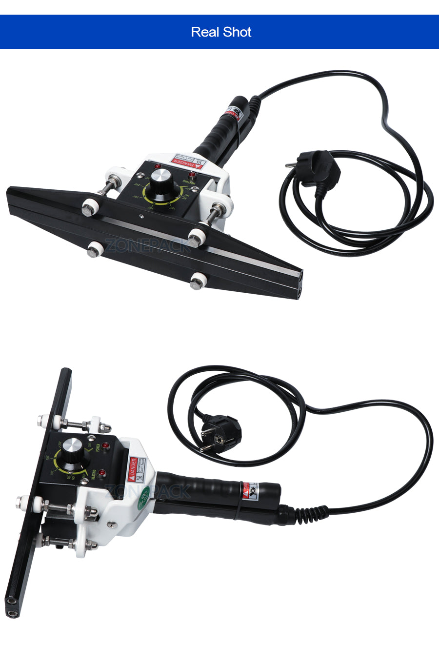 ZONESUN FKR-200 Handheld Impulse Sealer With Cutter Manual Sealing Machine
