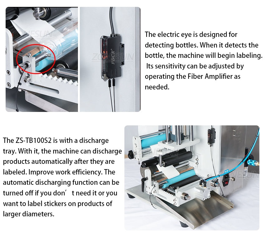 ZONESUN ZS-TB100S2 Semi Automatic Desktop Round Bottle Labeling Machine