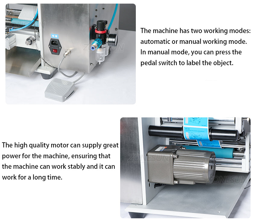 ZONESUN ZS-TB100S2 Semi Automatic Desktop Round Bottle Labeling Machine