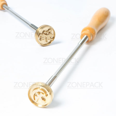 ZONESUN Custom Logo With 5mm Diameter Wooden Handle Branding Iron Wood Burning Stamp Heating for Leather Wood Paper
