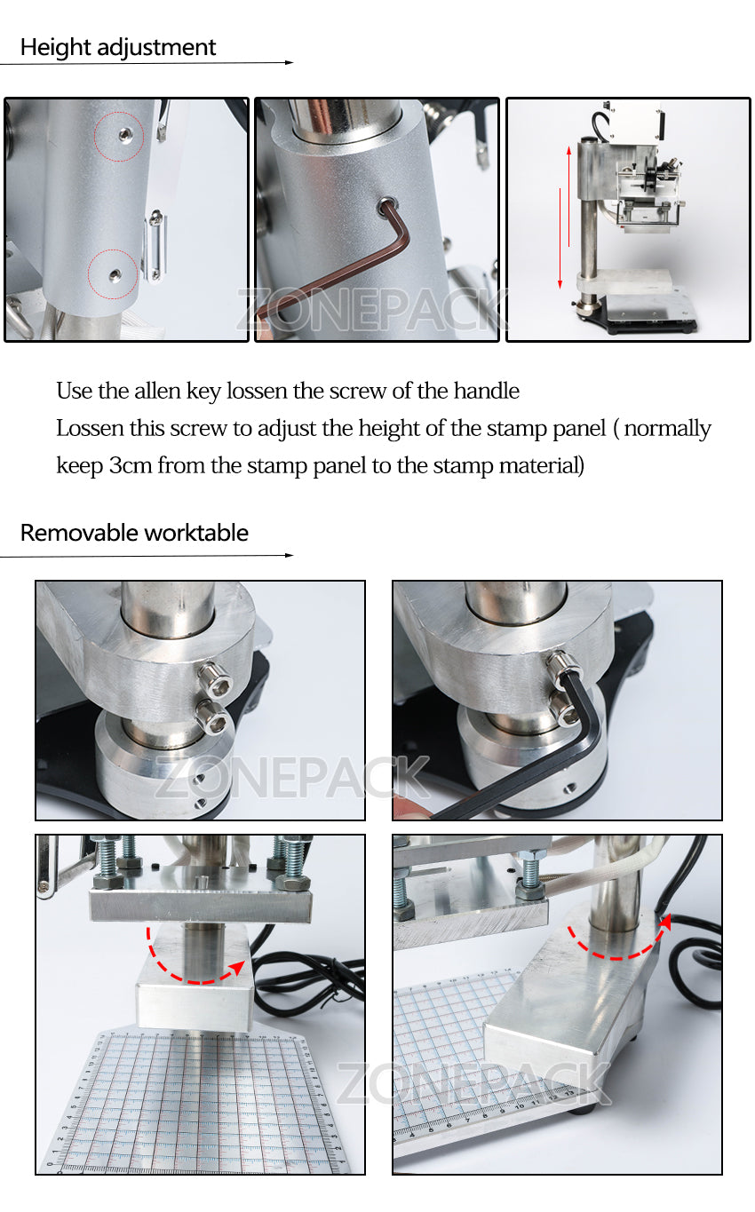 ZONEPACK Two Work Plate Hot Foil Stamping Machine Manual Bronzing Machine for PVC Card leather and paper stamping machine