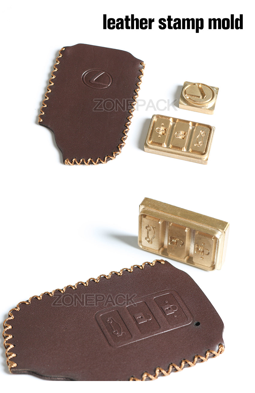 ZONESUN Metal Brass Mold Wood Leather Stamp Custom Logo Design Branding Heating Embossing Tool