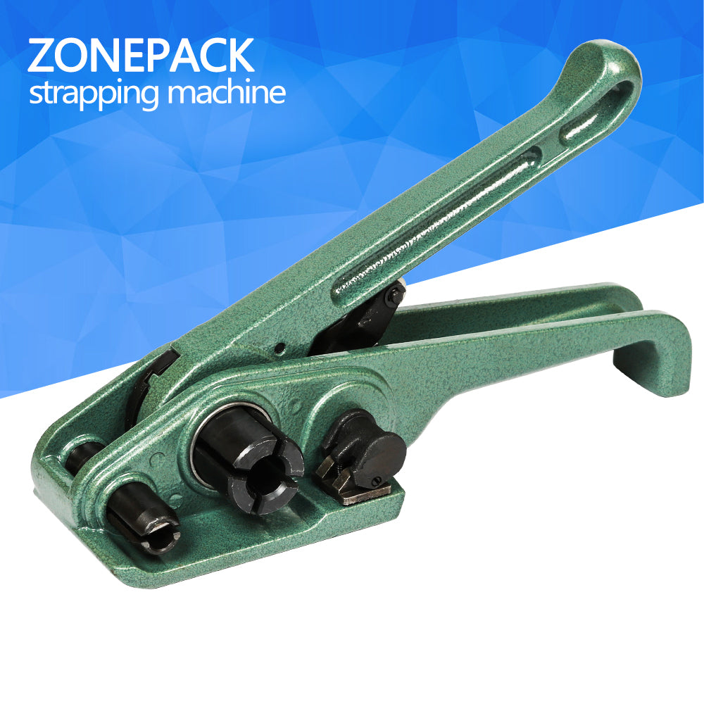 ZONEPACK Green Heavy Duty Tensioner Cutter, Cord Strapping Machine, Packing Tools for PET and PP, Strap Size: 3/8"- 3/4" Max Tension 2000N