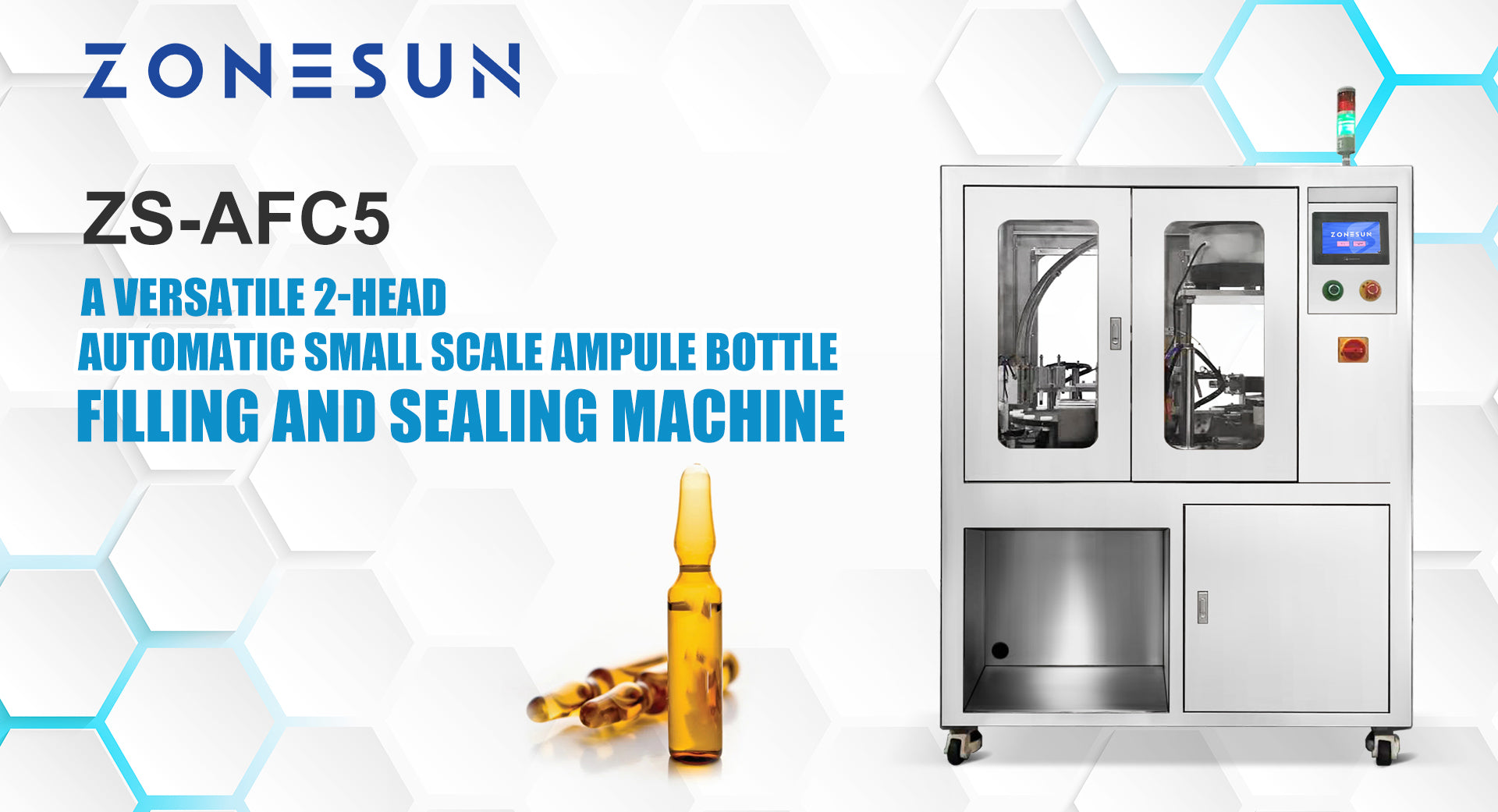 Ampoule filling and sealing machine