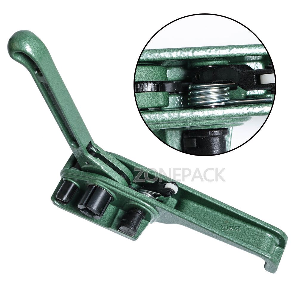 ZONEPACK Green Heavy Duty Tensioner Cutter, Cord Strapping Machine, Packing Tools for PET and PP, Strap Size: 3/8"- 3/4" Max Tension 2000N