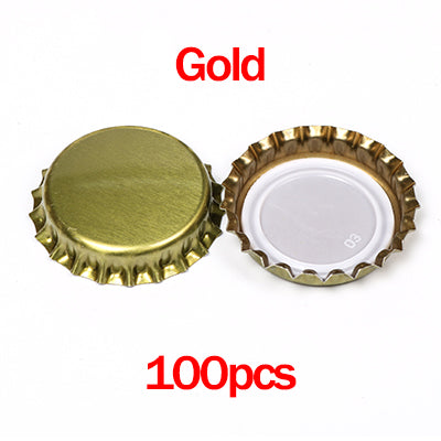 ZONEPACK 100pcs/lot Custom Logo Assorted Colors Beer Bottle Cap Beer Lid for DIY Homebrew Beer Tool Gold Black Silver Free shipping