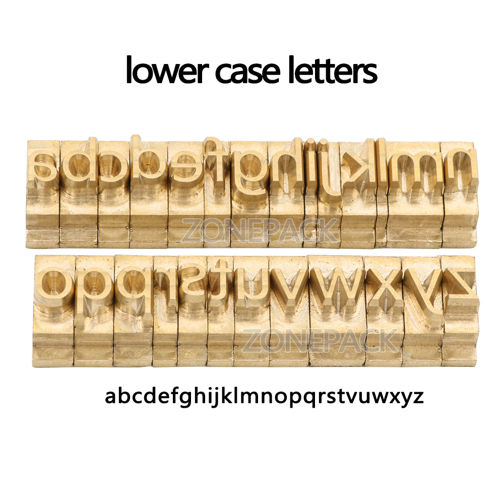 ZONEPACK Brass Letter Stamping Mold Hot Foil Stamping Copper Alphabet Letters Set