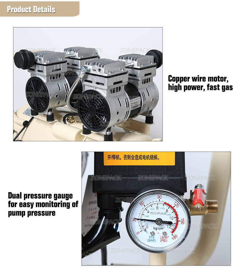 50L Air-free Small Air Compressor Machine For Pneumatic Machine