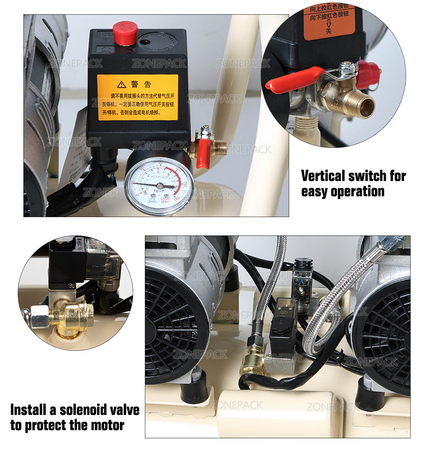 50L Air-free Small Air Compressor Machine For Pneumatic Machine