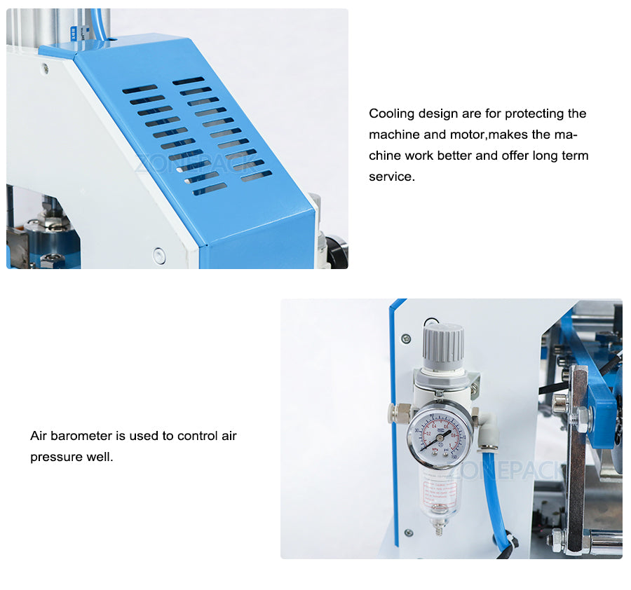 ZONEPACK ZY-819E Pneumatic Automatic Stamping Machine Leather LOGO Creasing Machine Stamper High Speed Card Embossing Machine