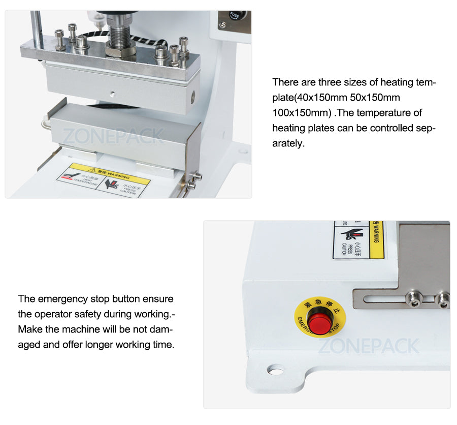ZONEPACK ZY-819G Automatic Stamping Machines Leather Logo Sealing Machines Stamper High Speed Card Embossing Machine
