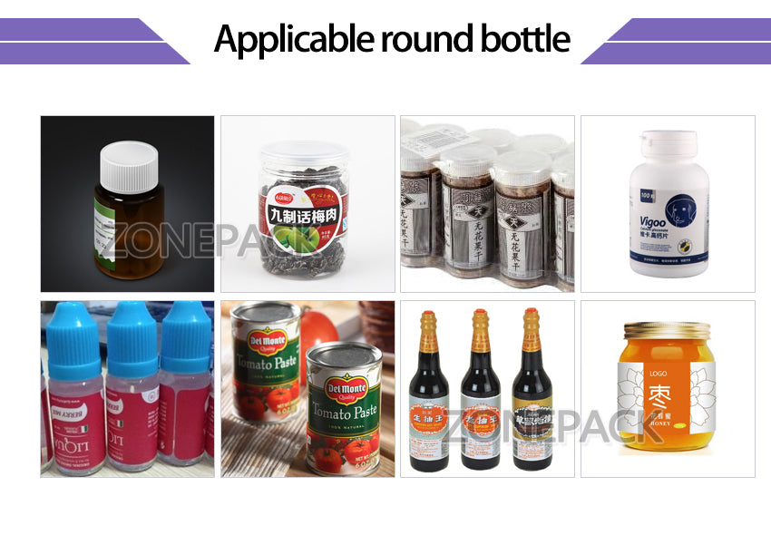 ZONEPACK Semi-automatic Round Bottle Labeling Machine Labeler LT-50,Medicine Bottle Labeling Machine
