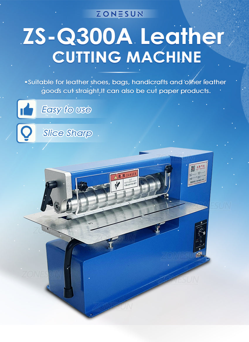 ZONEPACK ZS-Q300A Leather Machine Cutter Strap Cutting Machine Edge Folding Laminating Machine