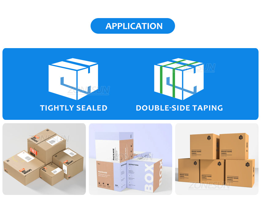 ZONESUN Automatic Carton Sealing Strapping Production Packaging Equipment Boxing System ZS-FK5050S