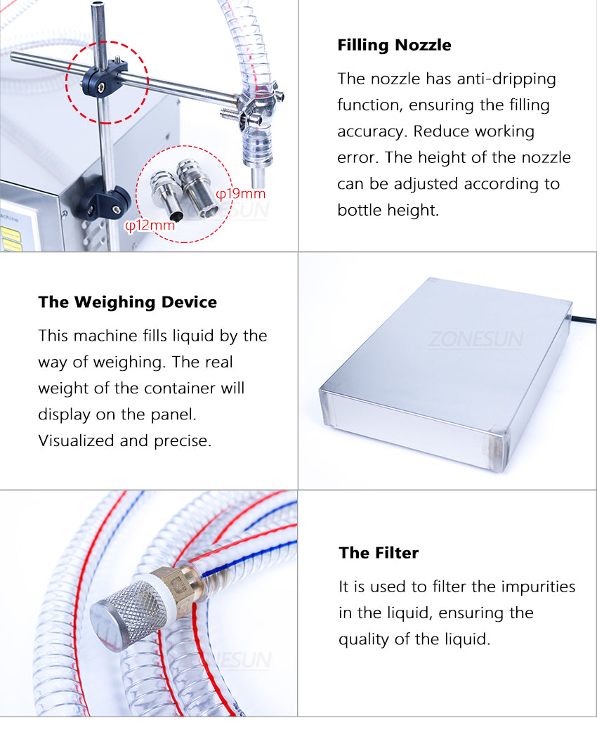 ZONESUN Gear Pump Oil weighing Filling Machine ZS-GP631