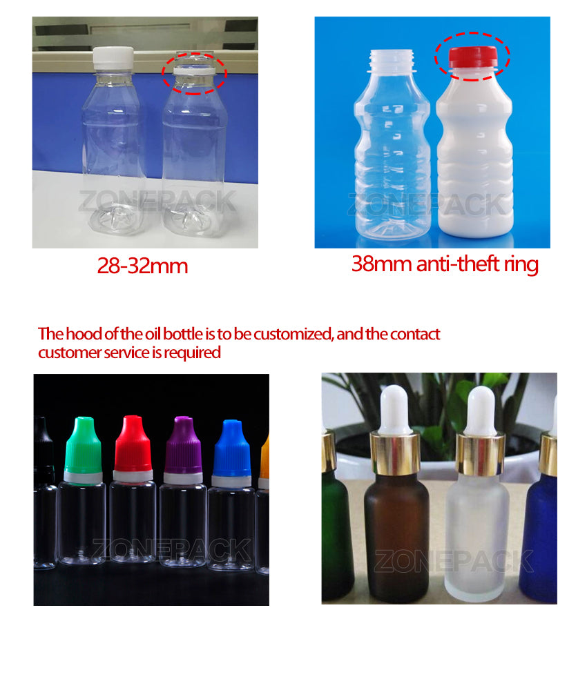 ZONEPACK 80W 28-32mm Plastic Bottle Capper Portable Capping Machine