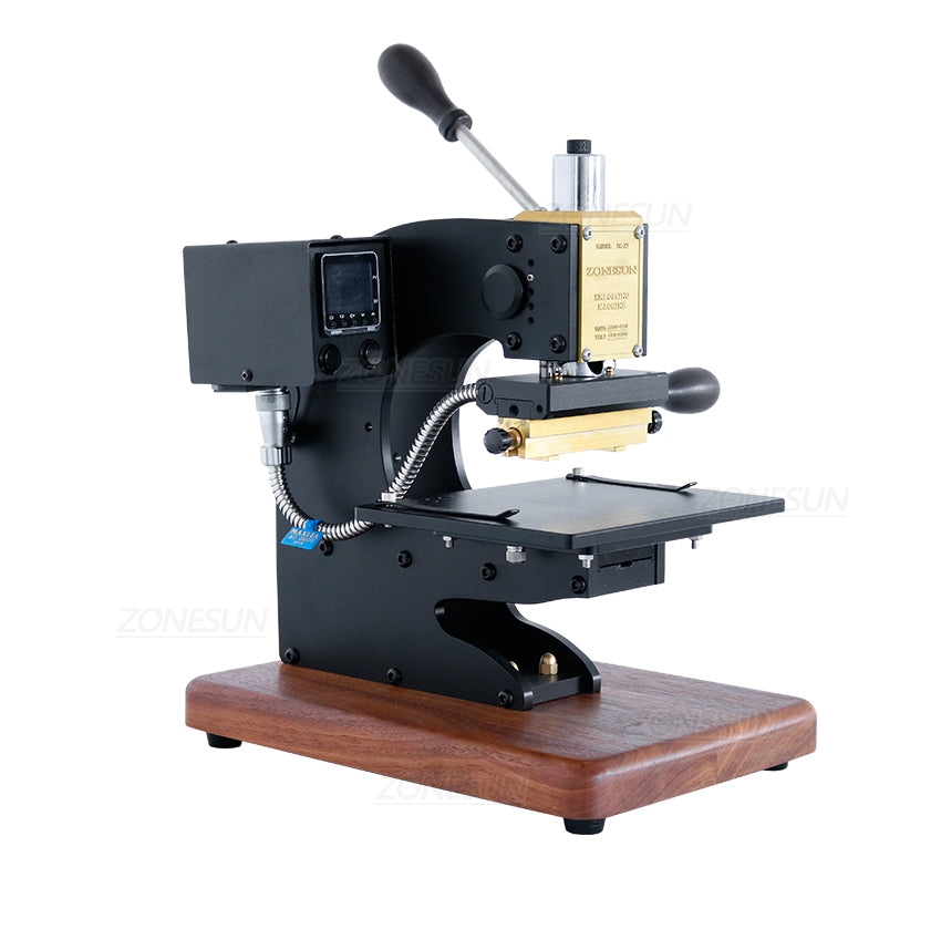 ZONEPACK Press Trainer Hot Foil Stamping Machine for Leather Wood Paper Branding Custom Logo Leather Marking Embossing Tools