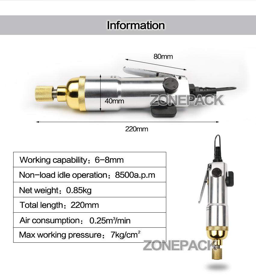 ZONESUN K5MA Hand Held Pneumatic Bottle Cap Capping Machine