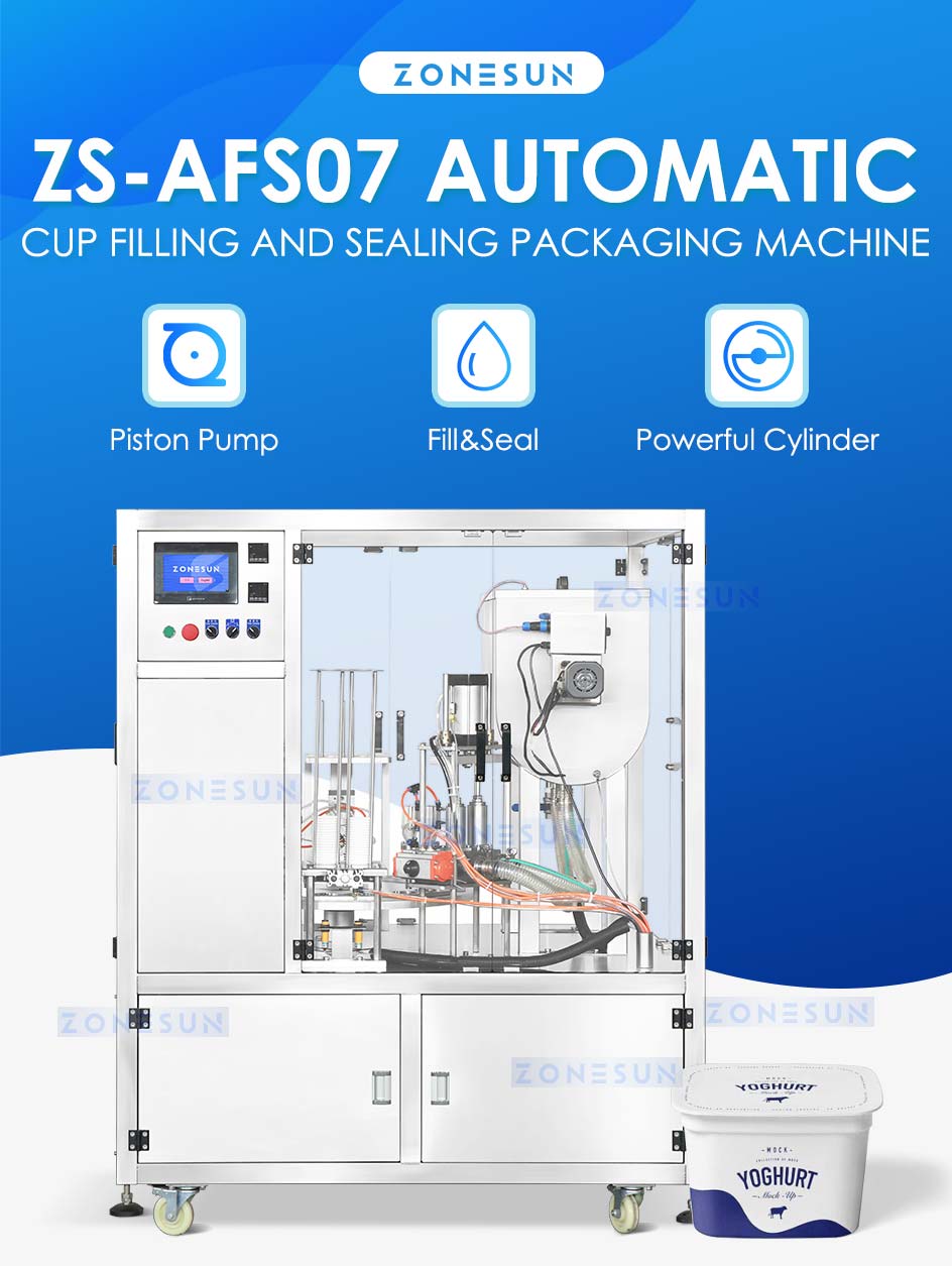 ZONESUN Automatic Yogurt Cup Filling and Sealing Machine ZS-AFS07