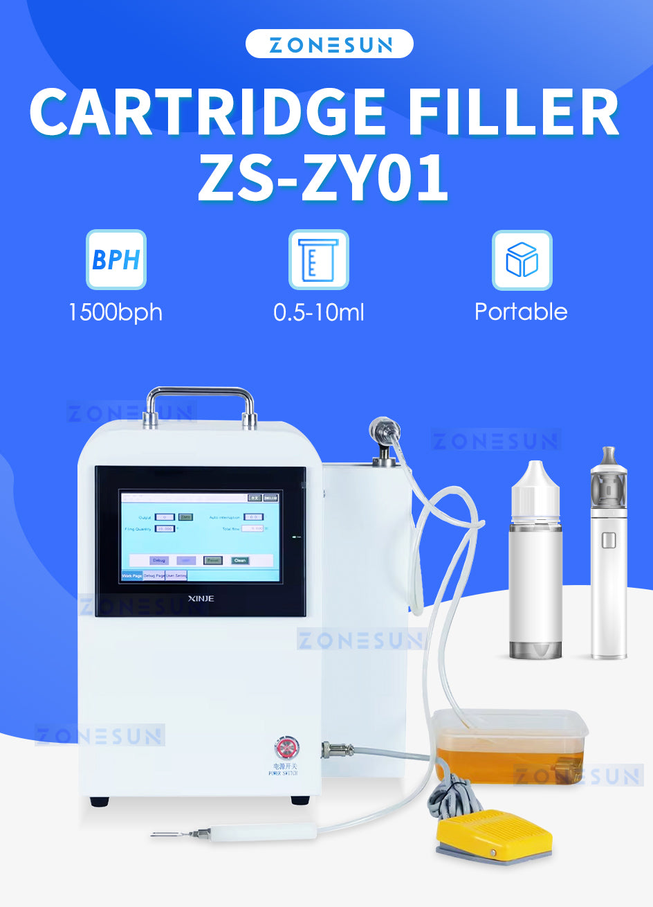 ZONESUN Handheld Cartridge Filler Oil Filling Machine Small Bottle Oil Filling Equipment ZS-ZY01